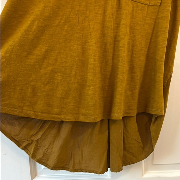 Amadi Brown Scoop Neck Short Sleeve Contrast Back Blouse - Size Medium - Picture 5 of 14